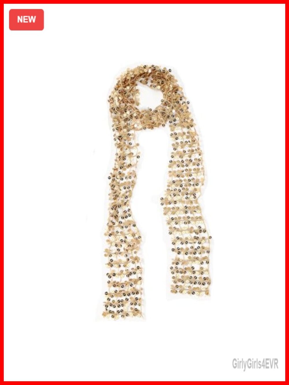 FGSS Sequins & Polyester Floral Fashion Scarf Headscarf Belt